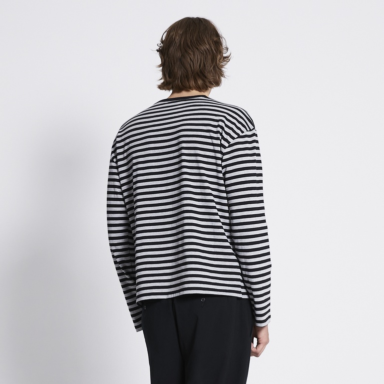 Striped long sleeve tee "Lion stripe" Black